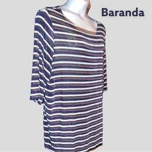 Baranda brand black and white striped top. Nwt